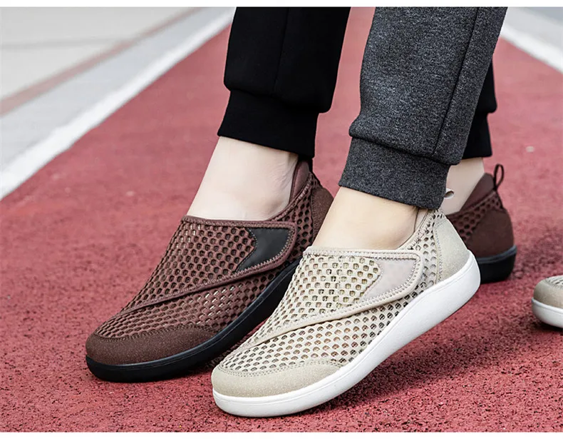 Popular Casual Men's Orthopedics Wide Feet Swollen Shoes Thumb Eversion Adjusting Soft Comfortable Diabetic Shoes Walking Shoes