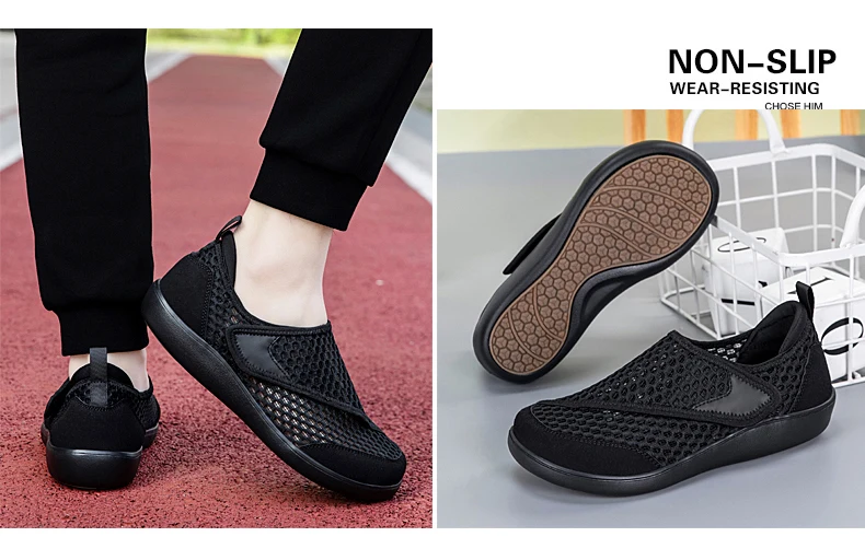 Popular Casual Men's Orthopedics Wide Feet Swollen Shoes Thumb Eversion Adjusting Soft Comfortable Diabetic Shoes Walking Shoes