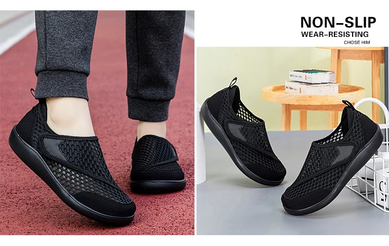 Popular Casual Men's Orthopedics Wide Feet Swollen Shoes Thumb Eversion Adjusting Soft Comfortable Diabetic Shoes Walking Shoes