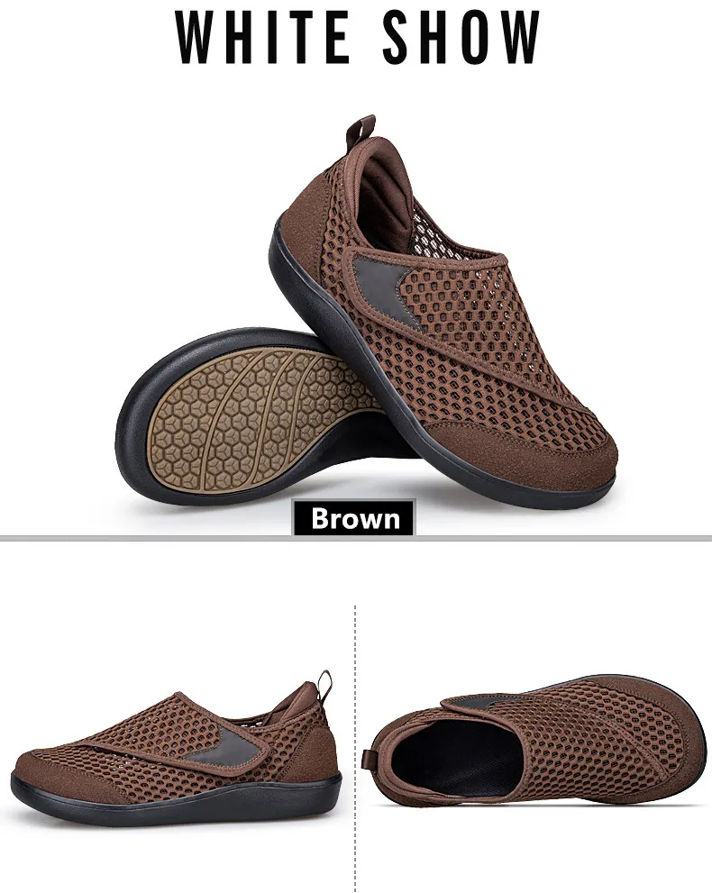 Popular Casual Men's Orthopedics Wide Feet Swollen Shoes Thumb Eversion Adjusting Soft Comfortable Diabetic Shoes Walking Shoes