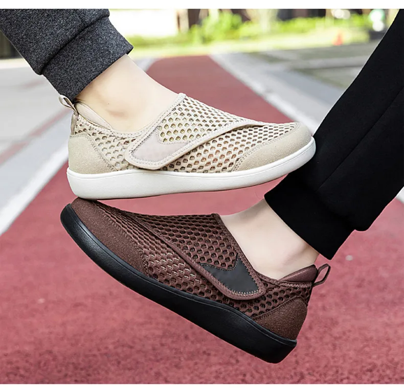Popular Casual Men's Orthopedics Wide Feet Swollen Shoes Thumb Eversion Adjusting Soft Comfortable Diabetic Shoes Walking Shoes