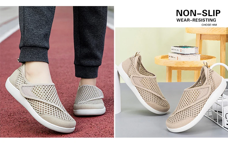 Popular Casual Men's Orthopedics Wide Feet Swollen Shoes Thumb Eversion Adjusting Soft Comfortable Diabetic Shoes Walking Shoes
