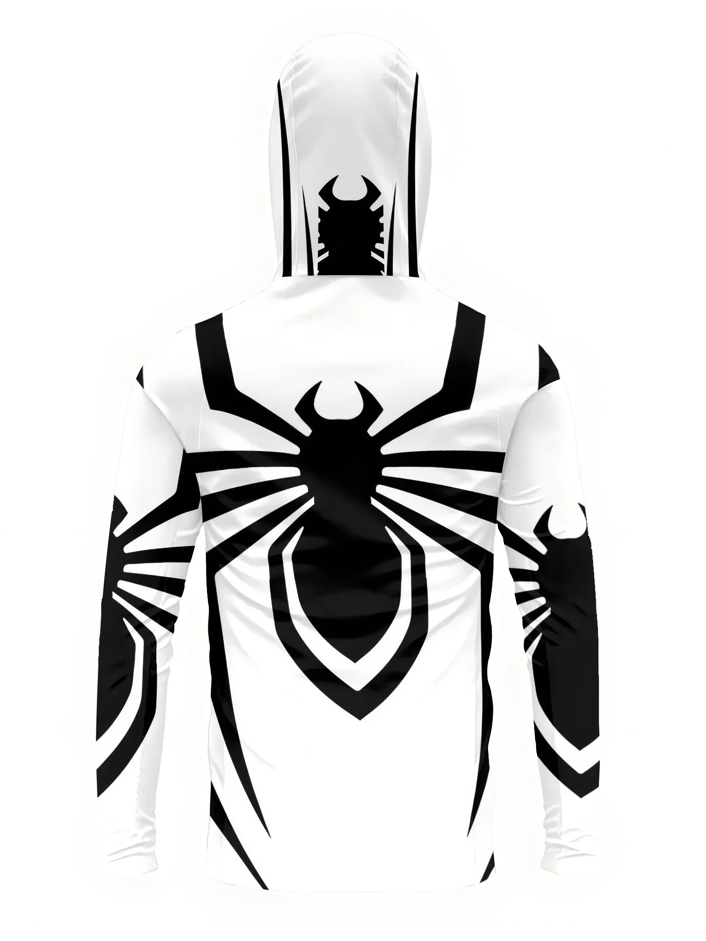 2026 Summer New Style Men's Long-Sleeved Shirt with 3D Spider Pattern Print Comfortable Soft Breathable for Sports Use