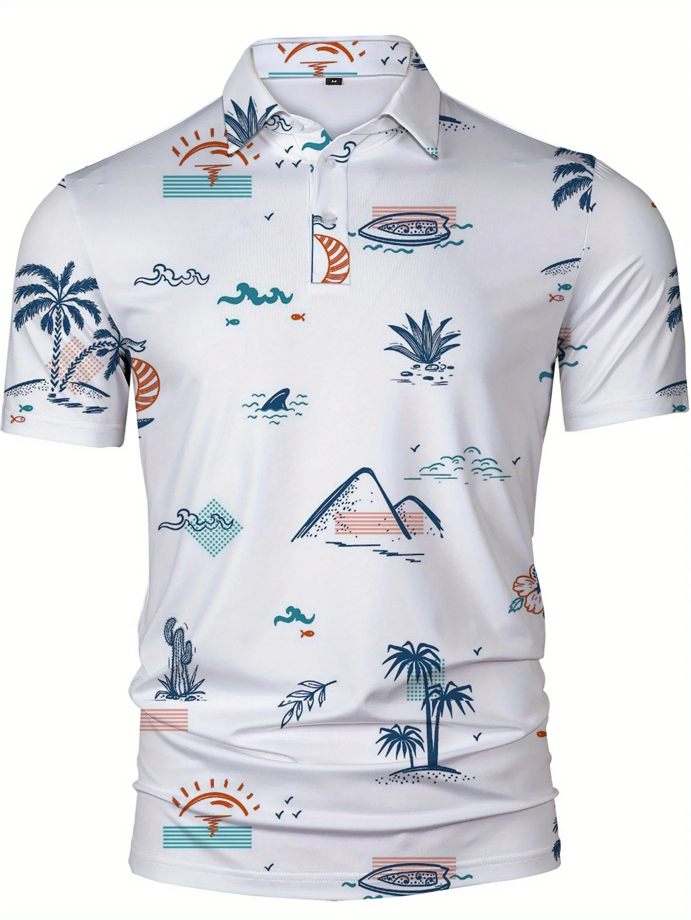 2026 Summer Men's Polo Shirt 3D Print Pattern Breathable Lightweight Casual Fashion Outdoor Beach Men's Clothing