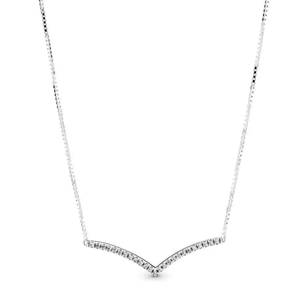 Sparkling Snowflake Pendant Necklace S925 Pure Silver Bow Chain Suitable For DIY Beads Necklace For Women's Birthday Gifts