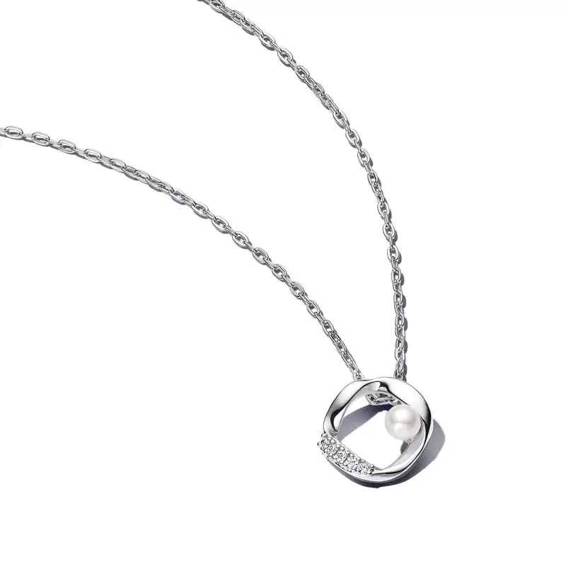 Sparkling Snowflake Pendant Necklace S925 Pure Silver Bow Chain Suitable For DIY Beads Necklace For Women's Birthday Gifts