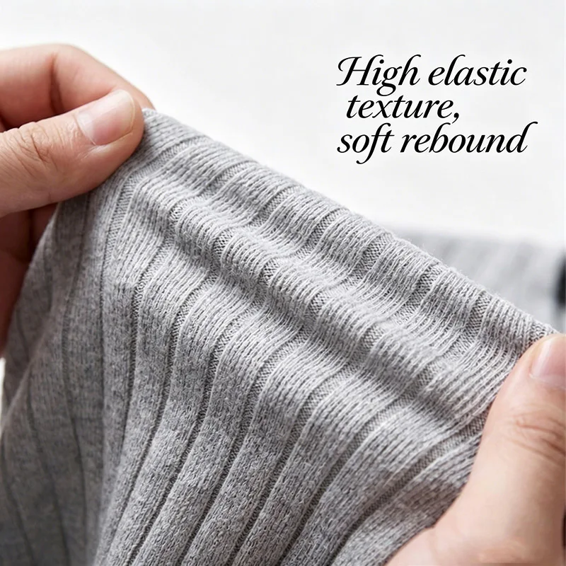Men Ribbed Knit Short Sleeve T Shirt Crew Neck Casual Style Breathable Fabric Slim Fit For Daily Office And Weekend Activities