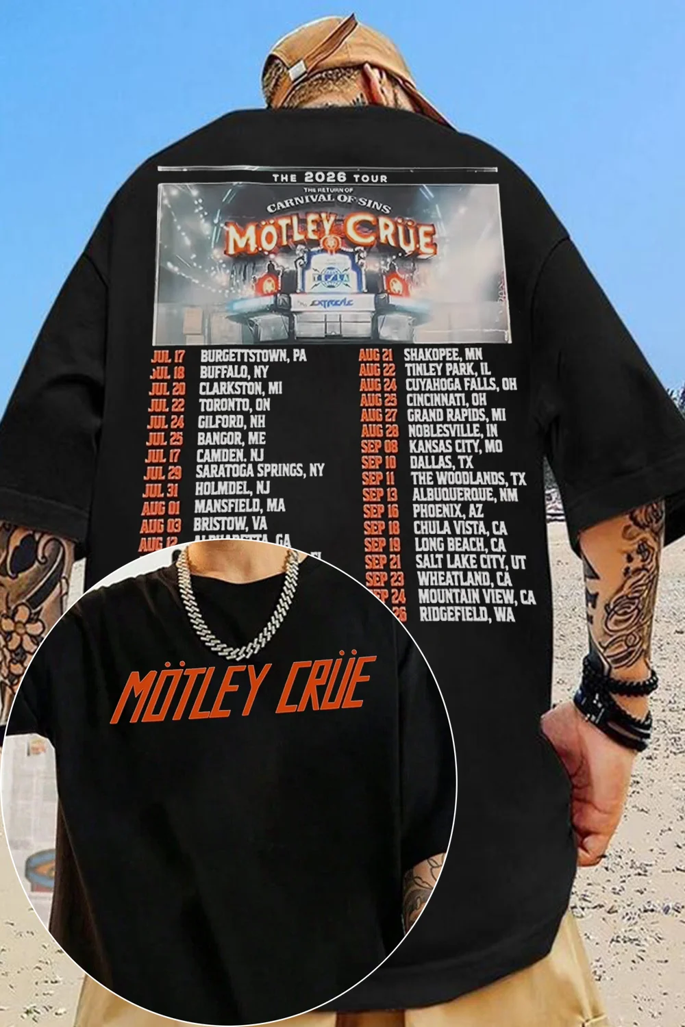 Retro 2026 Motley Crue Band Graphic TShirt Mens Womens Cotton Tee Summer Casual Short Sleeve Round Neck Clothing Loose