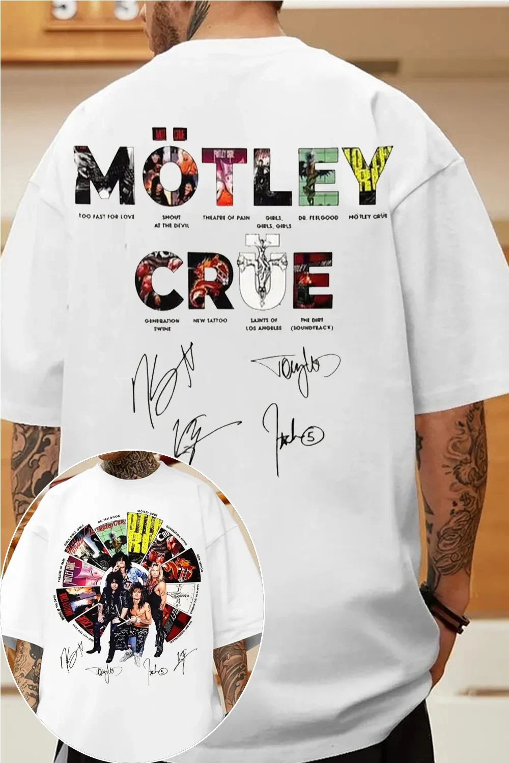 Retro 2026 Motley Crue Band Graphic TShirt Mens Womens Cotton Tee Summer Casual Short Sleeve Round Neck Clothing Loose