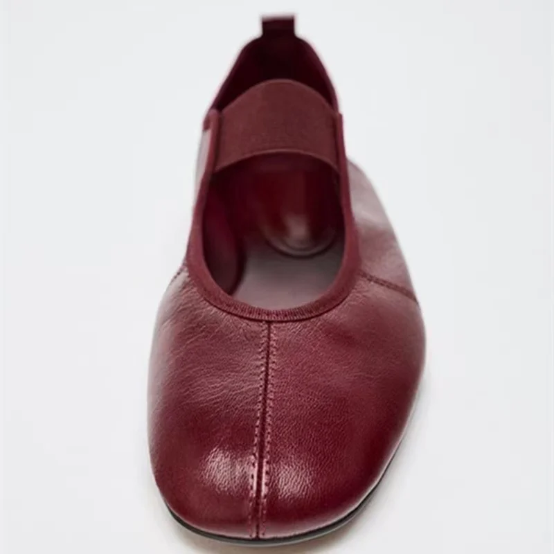 YNPO Fashion Soft Leather Square Toe Women Ballet Flats Spring summer Comfortable Walking Lazy Loafers Casual Girls Dance Shoe