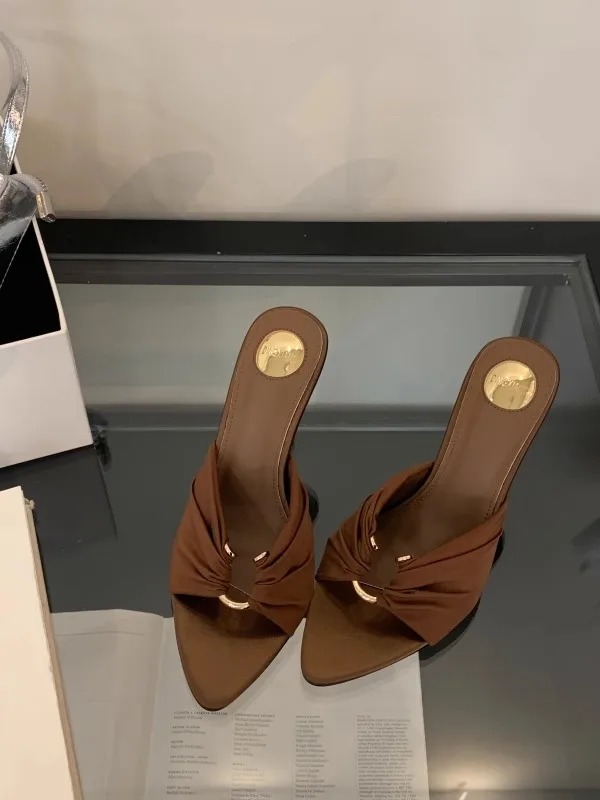 Summer Woman Slippers Fashion Open Toe Thin High Heels Shoes Street Style Stripper Party Slides Zapatos De Mujer Women's Shoes