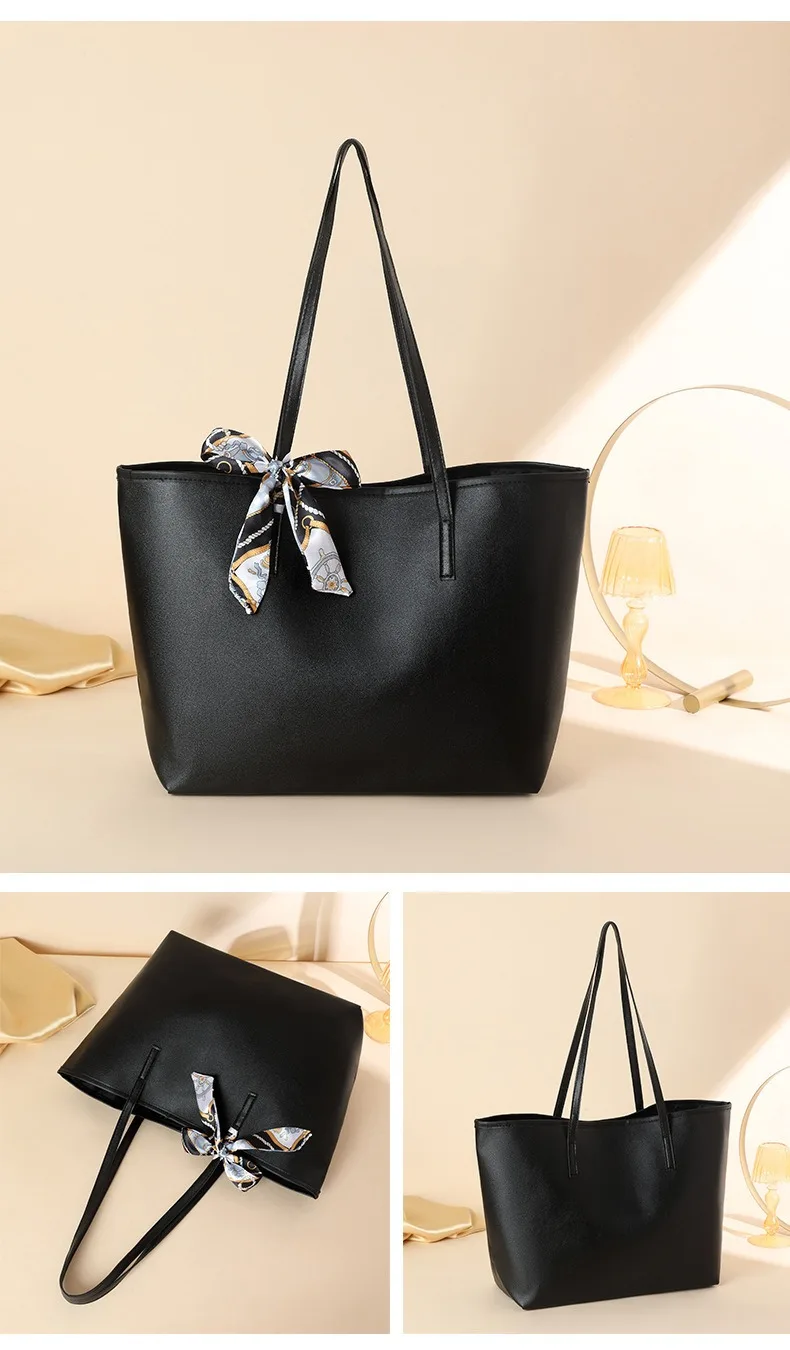 Luxury Handbag Women Bags Designer High Quality Pu Leather Solid Color Shoulder Bags for Women Large Capacity Shopping Tote Bag