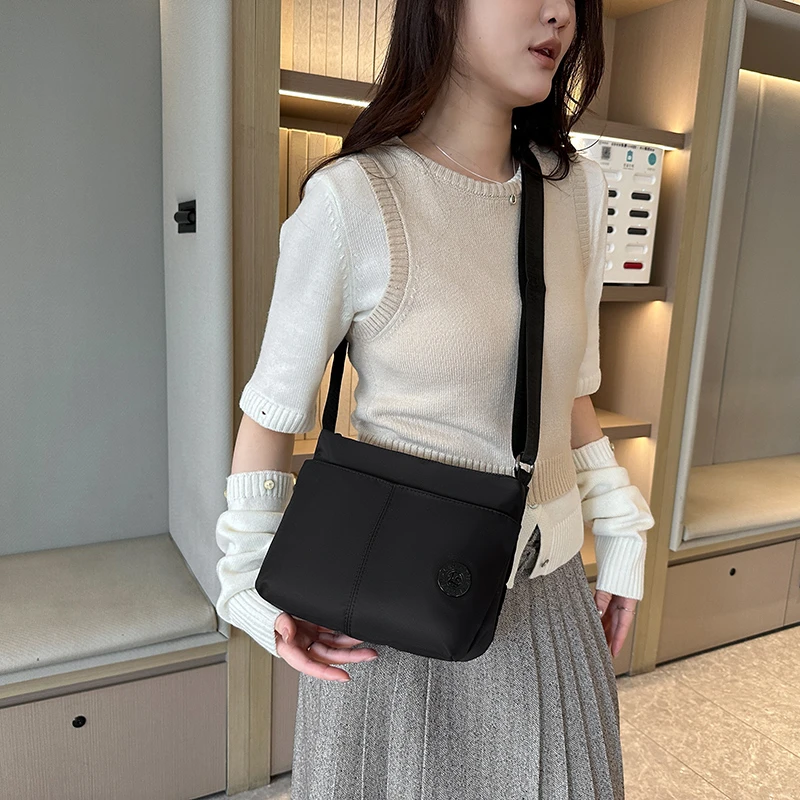 Women's Crossbody Bag Lightweight Waterproof Nylon Minimalist Multi-Pocket Shoulder Purse for Travel Daily Commute Ins Style