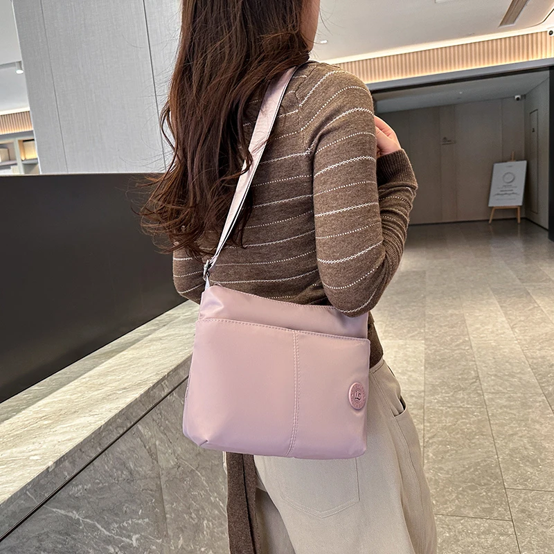 Women's Crossbody Bag Lightweight Waterproof Nylon Minimalist Multi-Pocket Shoulder Purse for Travel Daily Commute Ins Style