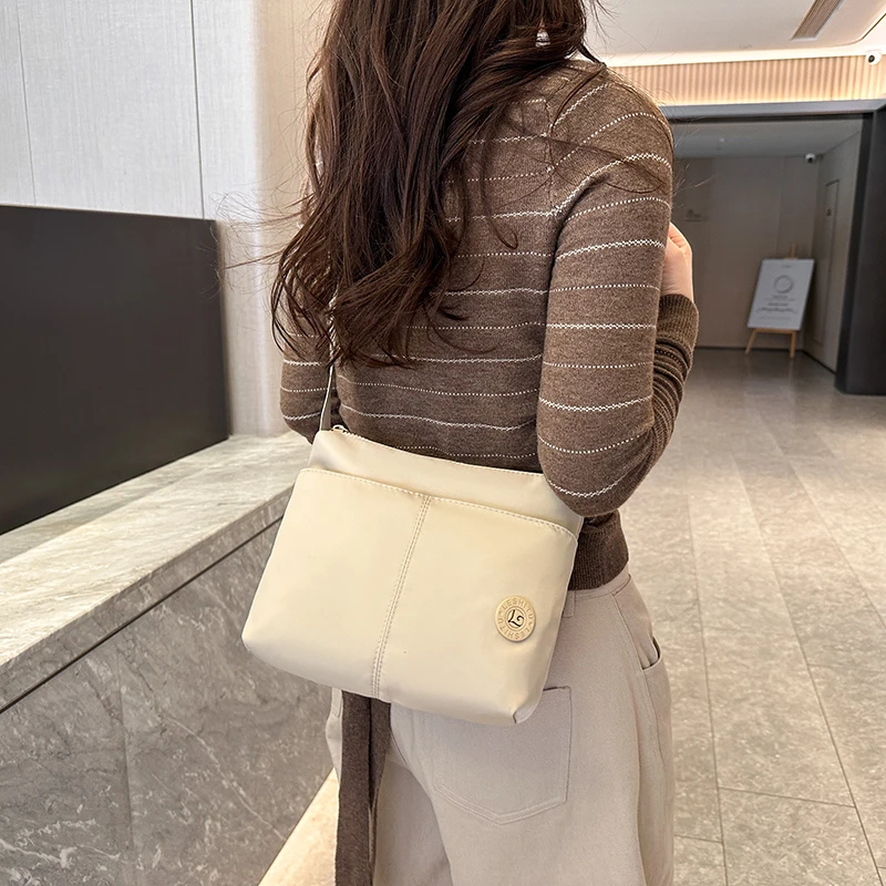 Women's Crossbody Bag Lightweight Waterproof Nylon Minimalist Multi-Pocket Shoulder Purse for Travel Daily Commute Ins Style