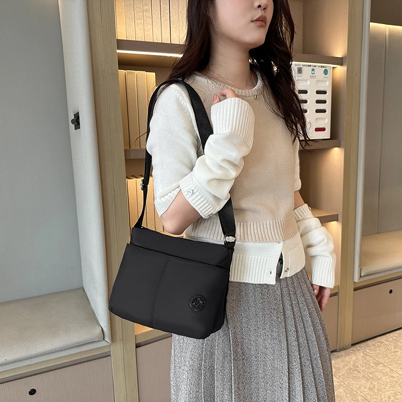 Women's Crossbody Bag Lightweight Waterproof Nylon Minimalist Multi-Pocket Shoulder Purse for Travel Daily Commute Ins Style