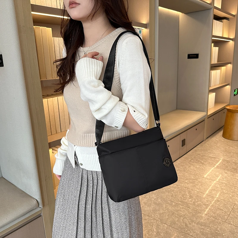 Women's Crossbody Bag Lightweight Waterproof Nylon Minimalist Multi-Pocket Shoulder Purse for Travel Daily Commute Ins Style