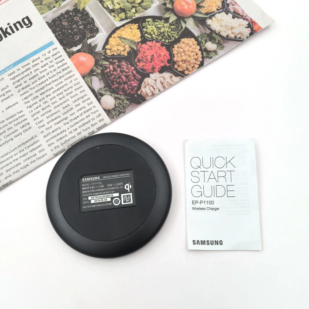 Samsung 15W EP-P1100 Fast Wireless Charger Qi Pad For Galaxy S26 S25 S24 S23 S22 S21 Ultra S10 S9 S8 S7 S6 Plus Note 20 10 +Box