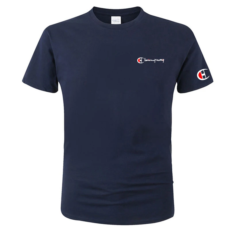 Summer New High-end Pure Cotton Korean-style Casual and Versatile Round-neck Short-sleeved T-shirt, All-cotton Light Luxury