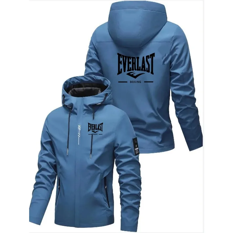 EVERLAST BOXING Spring and Autumn Men's Street Leisure Hoodie Fashionable Outdoor Hiking Slow Running Zipper Loose Hoodie