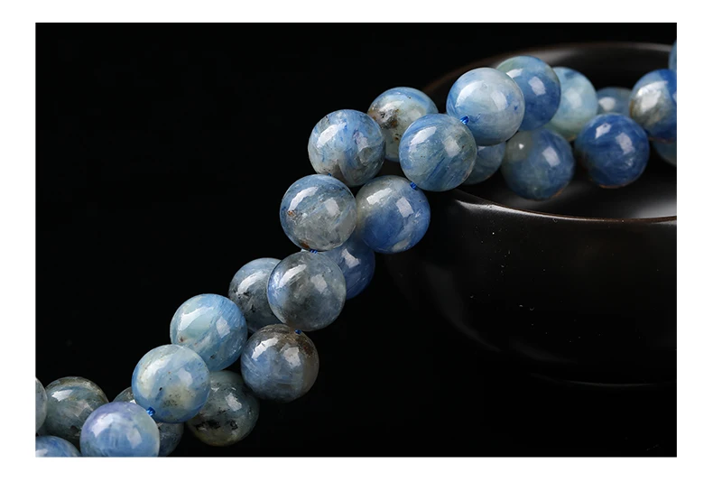 1A Natural Stone Kyanite Bead Round Loose Spacer Gemstone Bead for Jewelry Making DIY Bracelet Necklace Accessory Wholesale