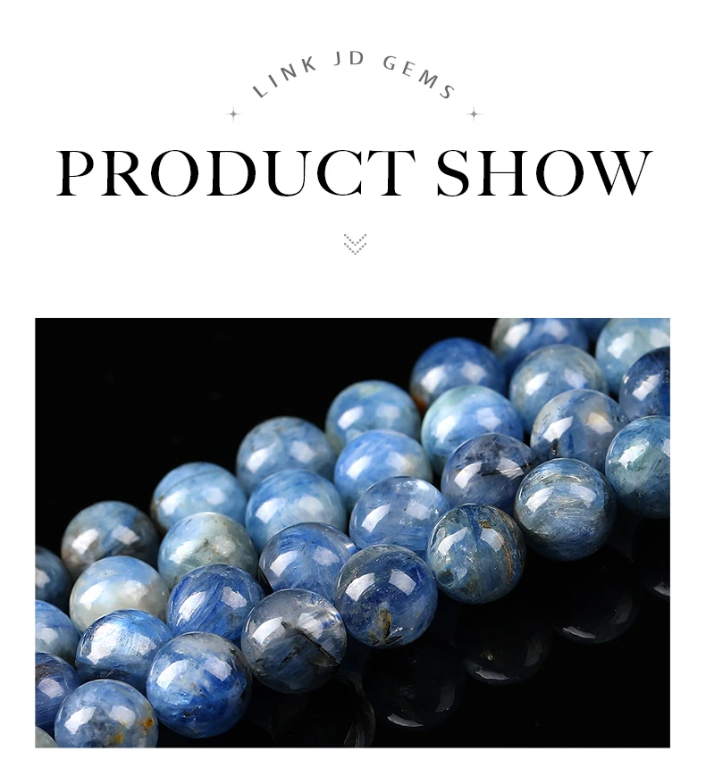 1A Natural Stone Kyanite Bead Round Loose Spacer Gemstone Bead for Jewelry Making DIY Bracelet Necklace Accessory Wholesale