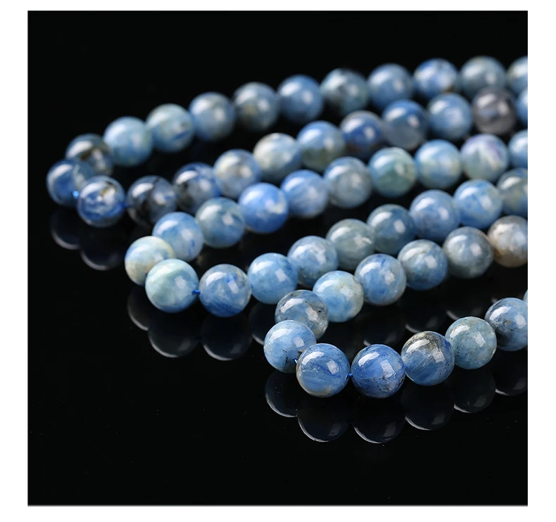 1A Natural Stone Kyanite Bead Round Loose Spacer Gemstone Bead for Jewelry Making DIY Bracelet Necklace Accessory Wholesale