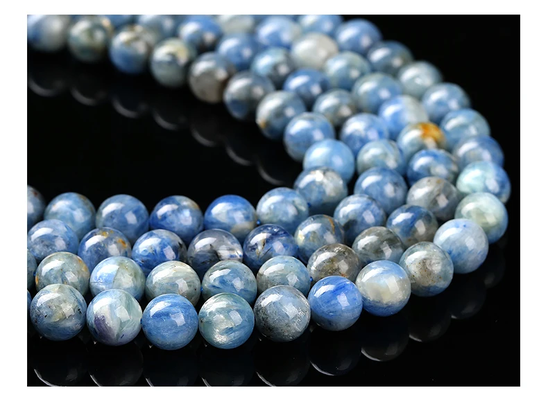 1A Natural Stone Kyanite Bead Round Loose Spacer Gemstone Bead for Jewelry Making DIY Bracelet Necklace Accessory Wholesale