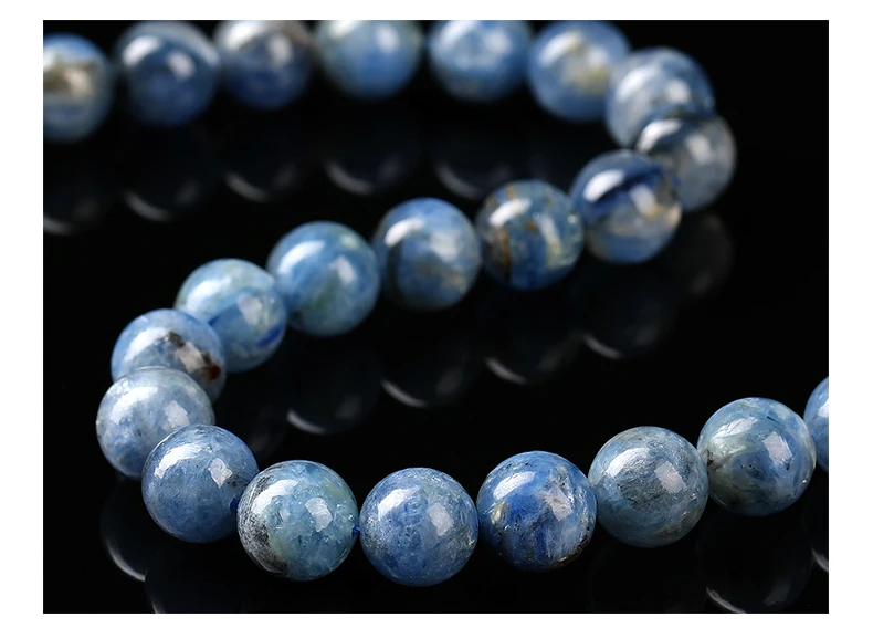 1A Natural Stone Kyanite Bead Round Loose Spacer Gemstone Bead for Jewelry Making DIY Bracelet Necklace Accessory Wholesale