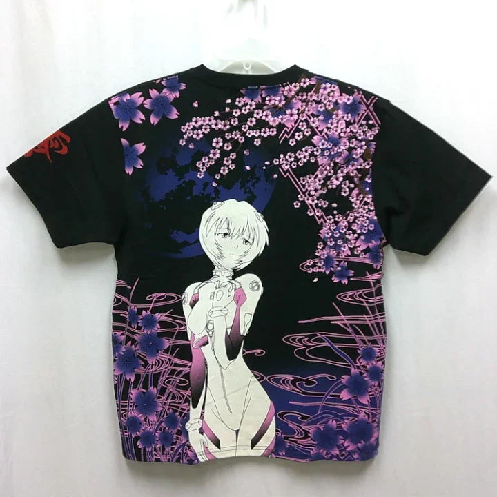Nostalgia Lovers' EVA Rei Ayanami and Asuka Ukiyo-e Style 3D Printed Japanese Short-sleeve Shirts, Shorts Friends