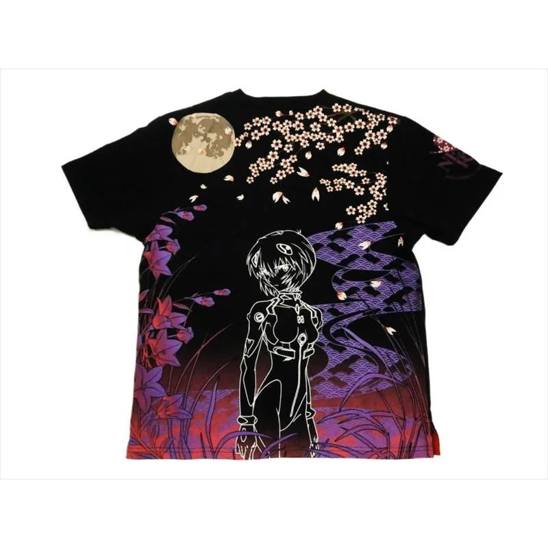 Nostalgia Lovers' EVA Rei Ayanami and Asuka Ukiyo-e Style 3D Printed Japanese Short-sleeve Shirts, Shorts Friends
