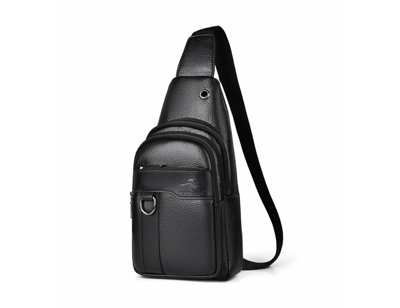Luxury Brand Messenger Bag Men Leather Chest Bag Vintage Crossbody Shoulder Bag Outdoor Running Cycling Belt Sling Chest Bags