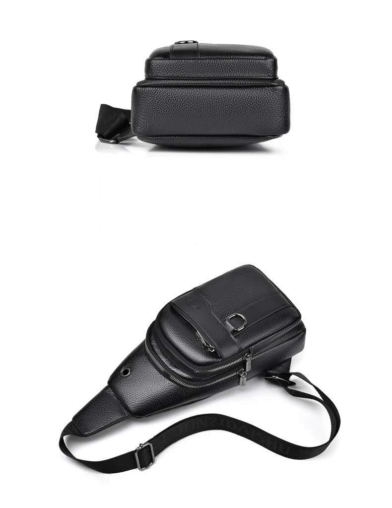 Luxury Brand Messenger Bag Men Leather Chest Bag Vintage Crossbody Shoulder Bag Outdoor Running Cycling Belt Sling Chest Bags