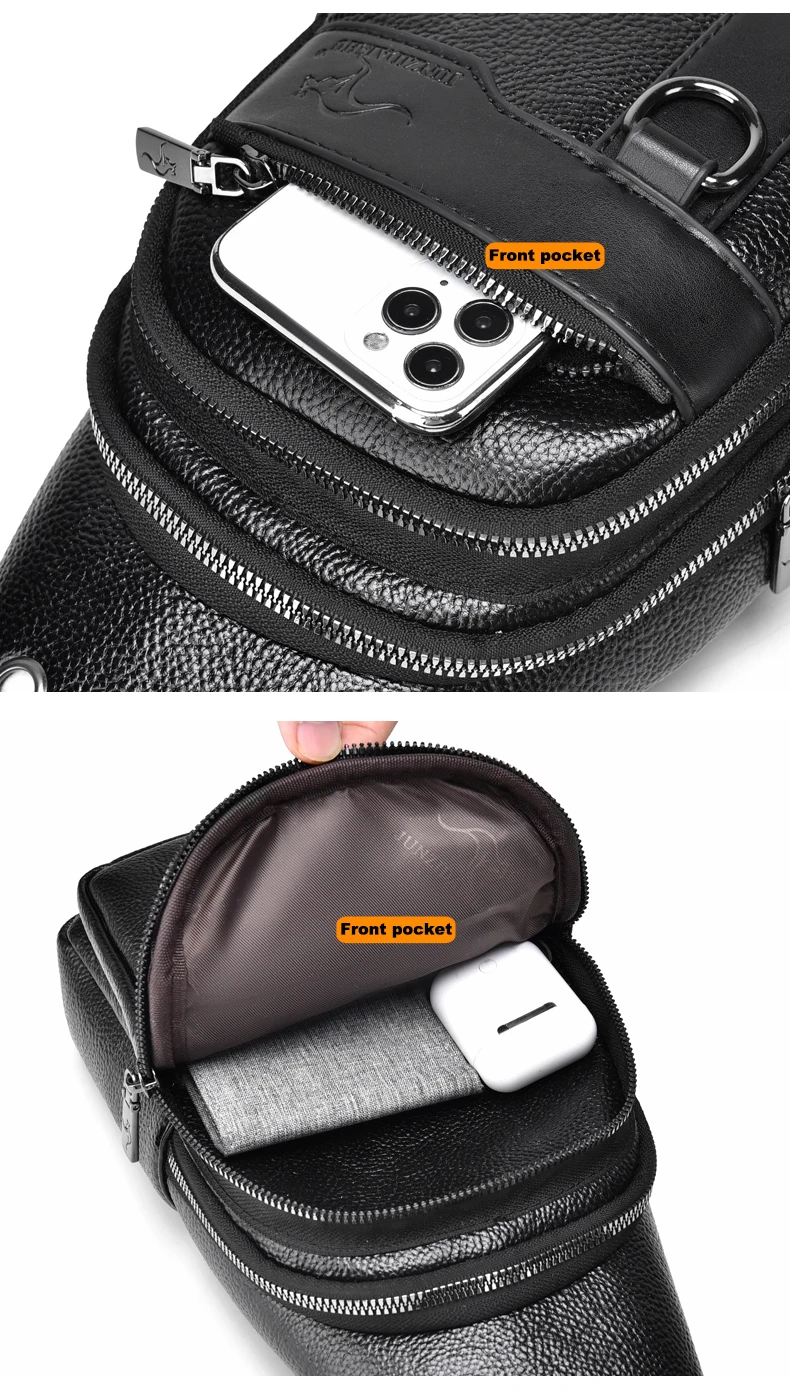 Luxury Brand Messenger Bag Men Leather Chest Bag Vintage Crossbody Shoulder Bag Outdoor Running Cycling Belt Sling Chest Bags