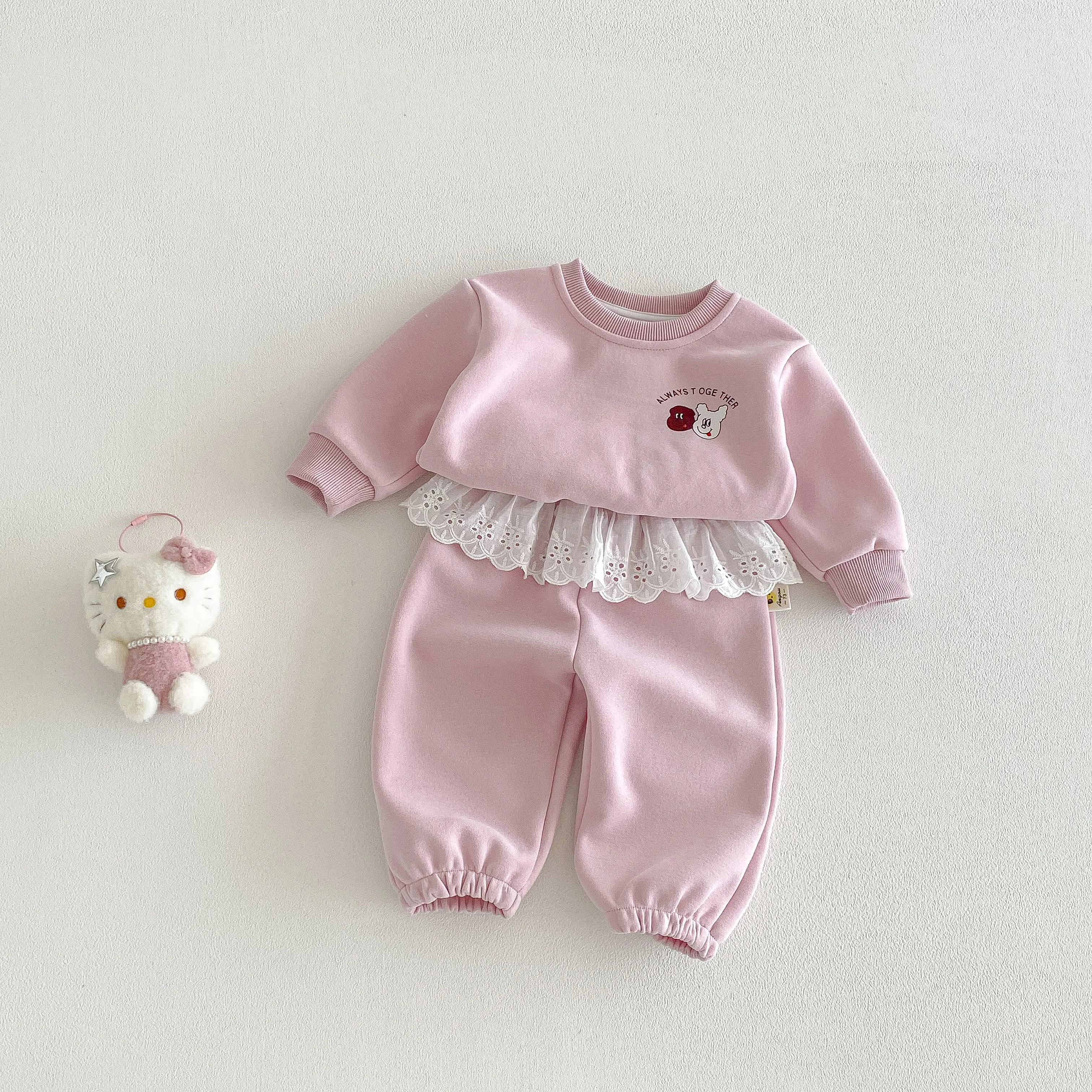 Girls' Sweater Set-Autumn 2026 New Style- Stylish and Fashionable Autumn Outfit for Girls- Baby with Back Print Two - Piece Set
