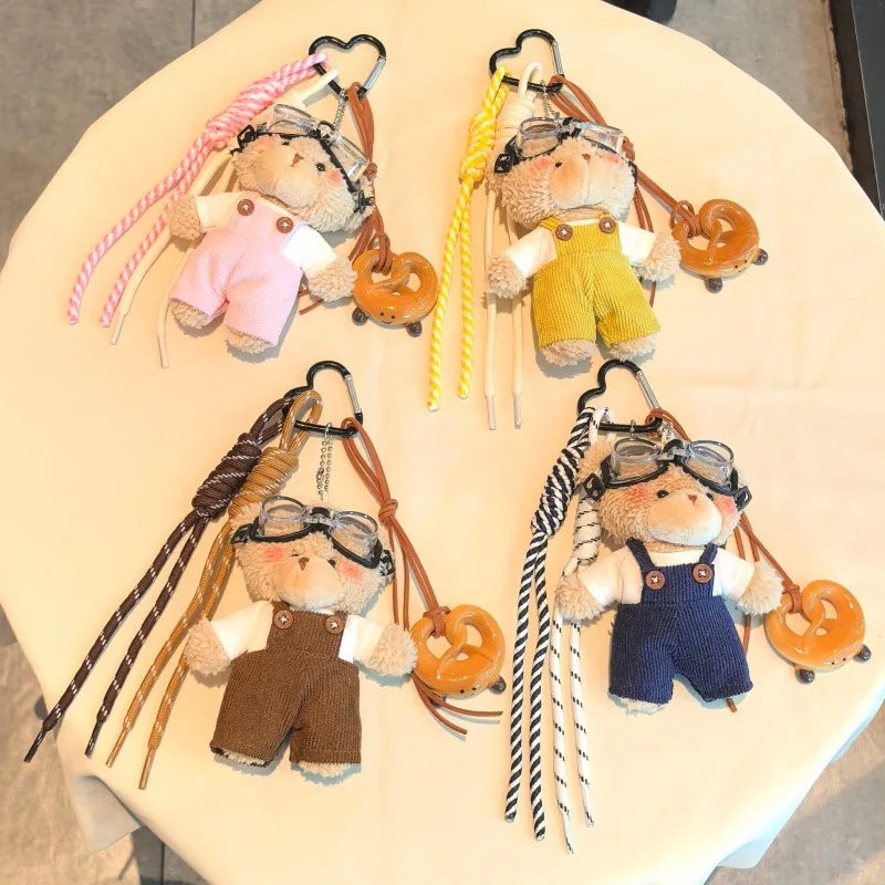 Cute Little Bear Pendant Keychain Cartoon Plush Doll Bag Charm Backpack Hanging Piece Car Key Chain Chic Accessories Gift