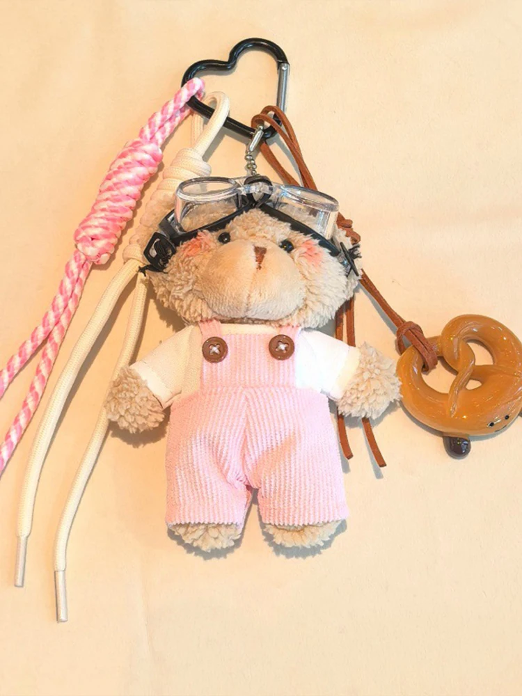 Cute Little Bear Pendant Keychain Cartoon Plush Doll Bag Charm Backpack Hanging Piece Car Key Chain Chic Accessories Gift