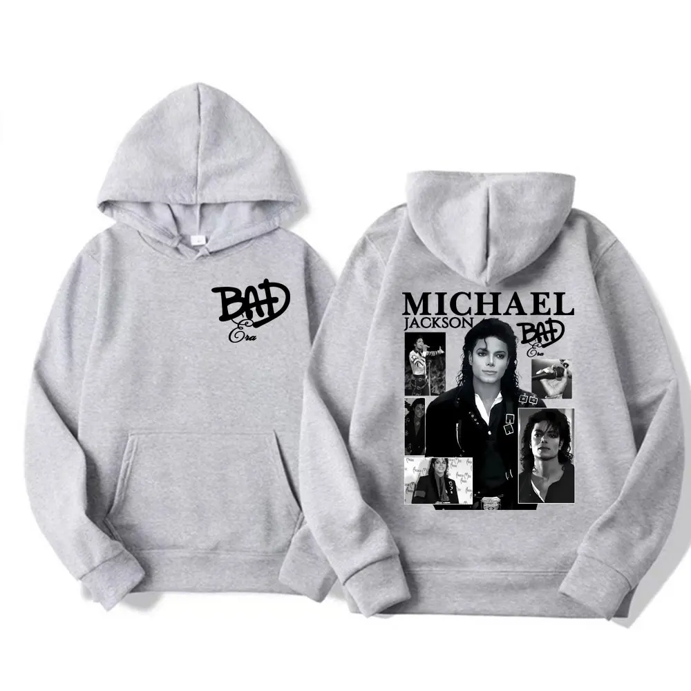 King of Pop Michael Jackson Bad Era Album Graphic Hoodies Men Women Vintage Hot Sale Hoodie Oversized Fleece Comfort Sweatshirts