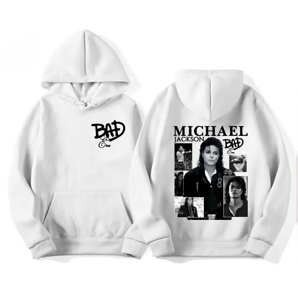 King of Pop Michael Jackson Bad Era Album Graphic Hoodies Men Women Vintage Hot Sale Hoodie Oversized Fleece Comfort Sweatshirts