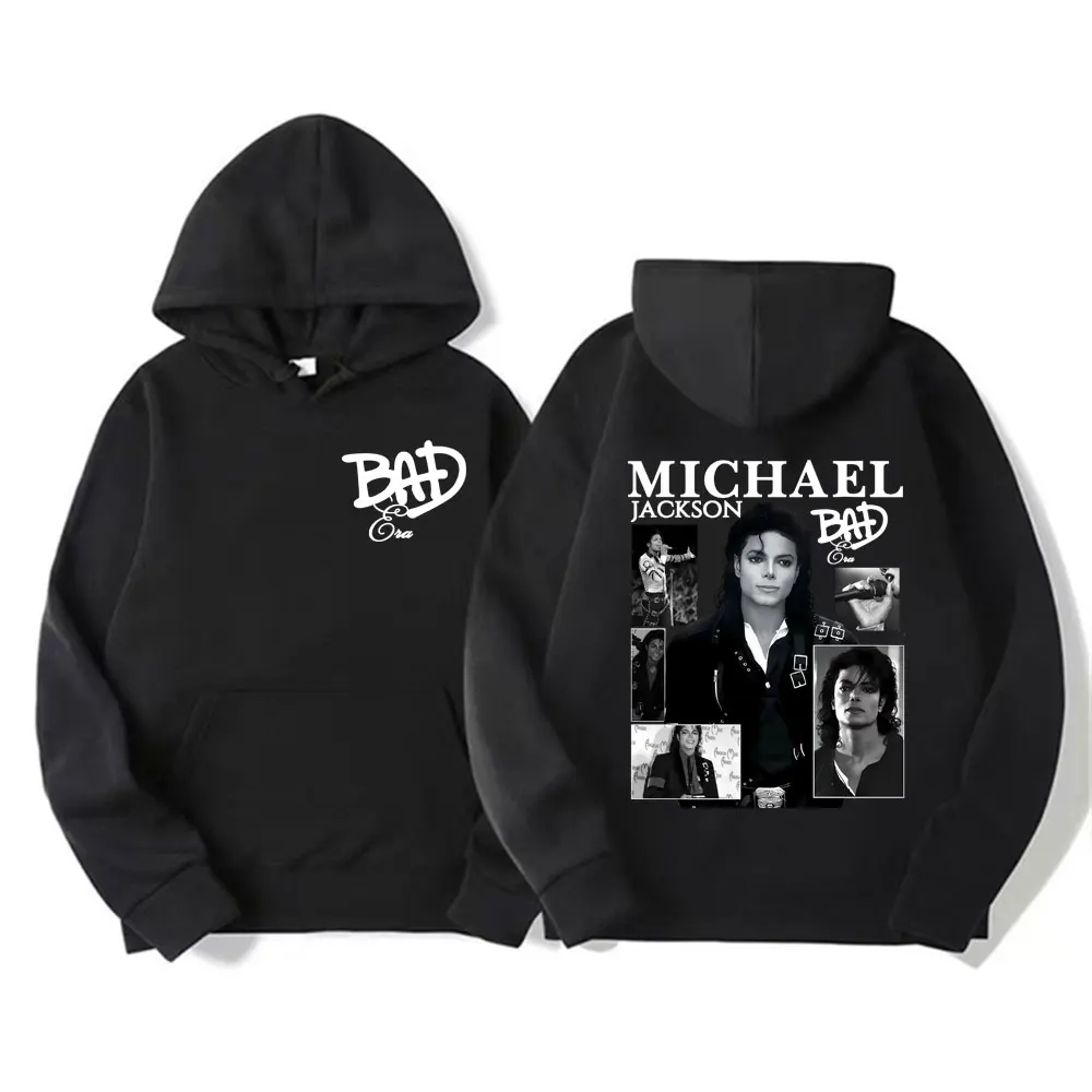 King of Pop Michael Jackson Bad Era Album Graphic Hoodies Men Women Vintage Hot Sale Hoodie Oversized Fleece Comfort Sweatshirts