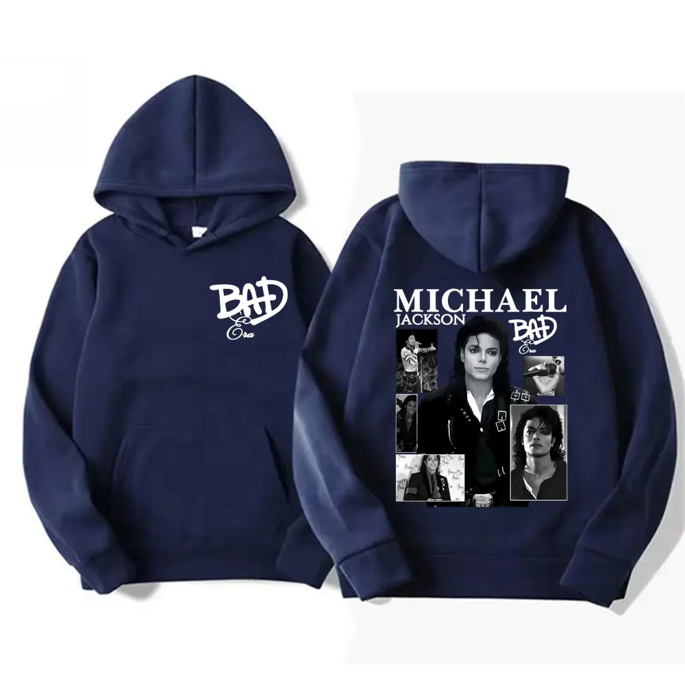 King of Pop Michael Jackson Bad Era Album Graphic Hoodies Men Women Vintage Hot Sale Hoodie Oversized Fleece Comfort Sweatshirts