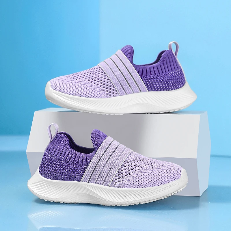 Summer Kids Shoes Boys Running Sport Shoes Children Socks Sneakers Girls Breathable Mesh School Shoe Soft Sole Casual Walking