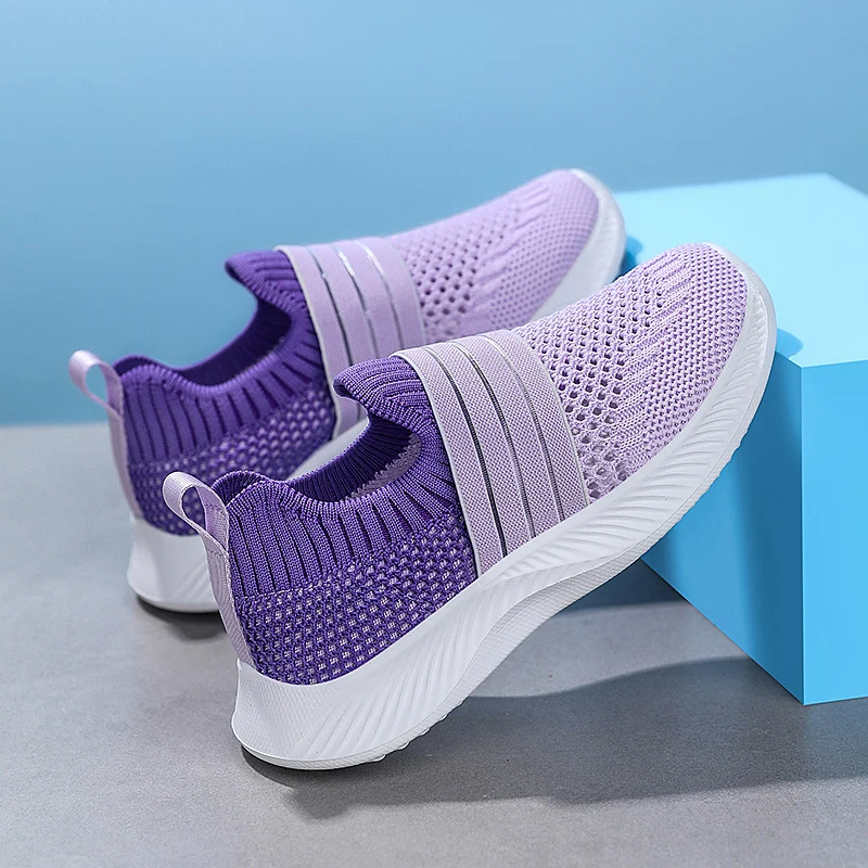 Summer Kids Shoes Boys Running Sport Shoes Children Socks Sneakers Girls Breathable Mesh School Shoe Soft Sole Casual Walking