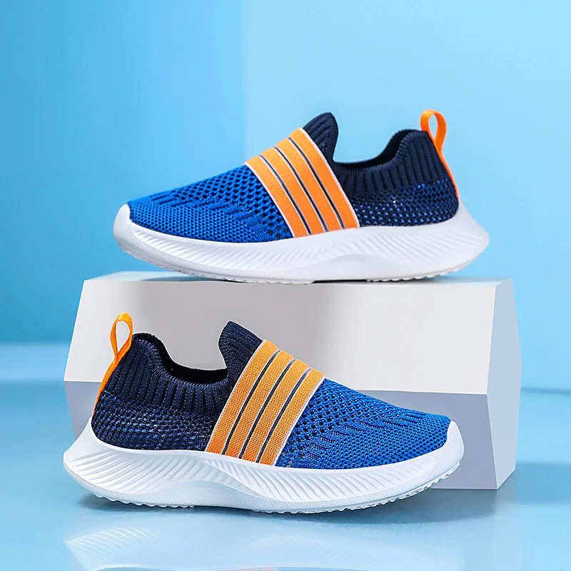 Summer Kids Shoes Boys Running Sport Shoes Children Socks Sneakers Girls Breathable Mesh School Shoe Soft Sole Casual Walking
