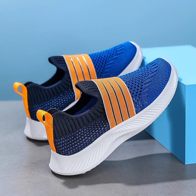 Summer Kids Shoes Boys Running Sport Shoes Children Socks Sneakers Girls Breathable Mesh School Shoe Soft Sole Casual Walking