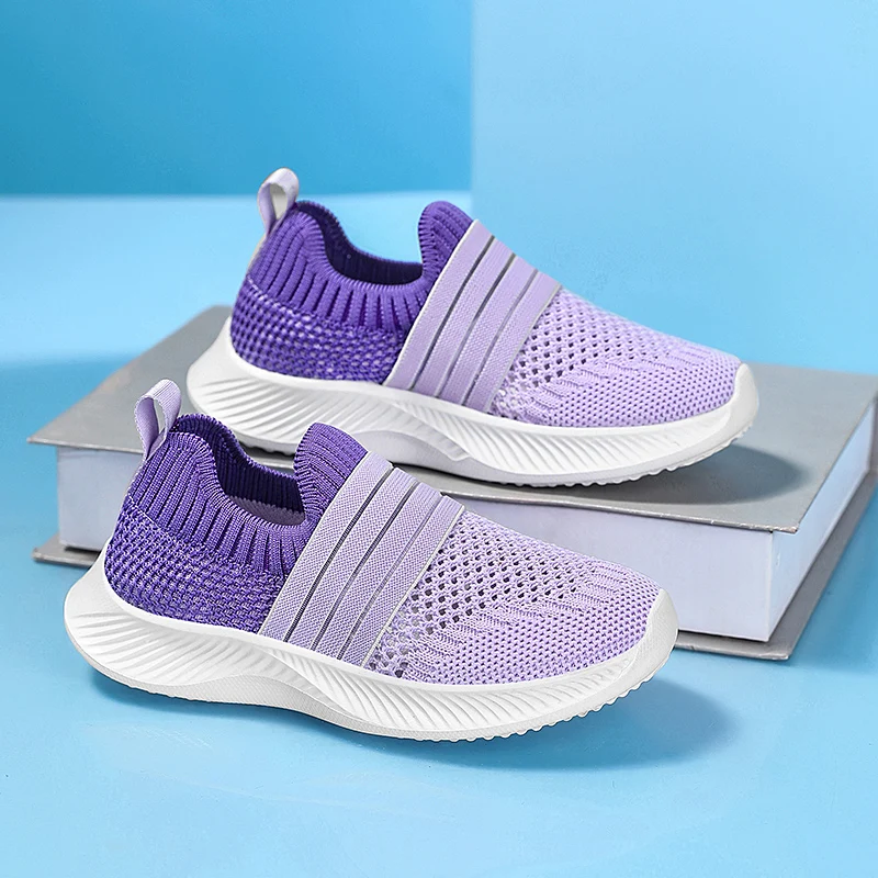 Summer Kids Shoes Boys Running Sport Shoes Children Socks Sneakers Girls Breathable Mesh School Shoe Soft Sole Casual Walking