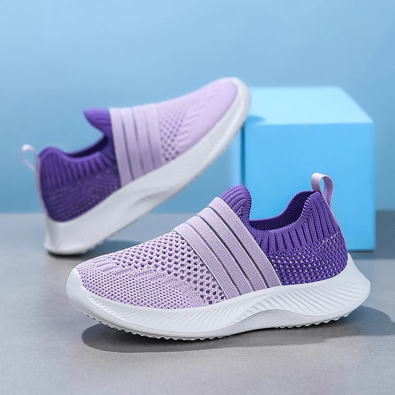 Summer Kids Shoes Boys Running Sport Shoes Children Socks Sneakers Girls Breathable Mesh School Shoe Soft Sole Casual Walking