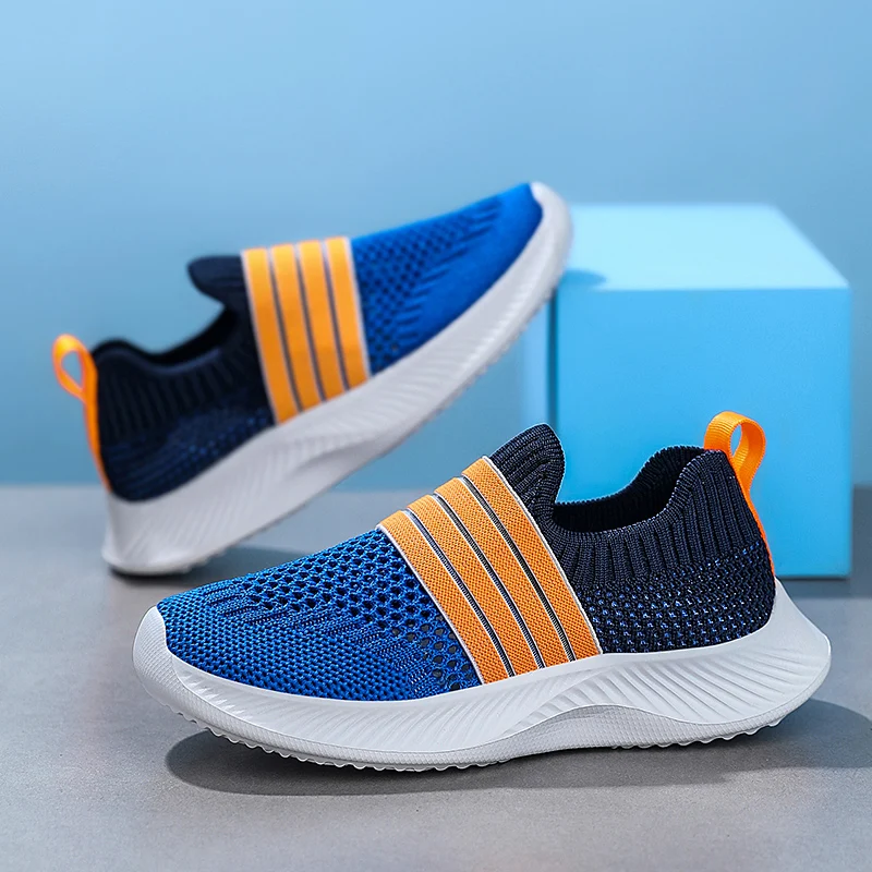 Summer Kids Shoes Boys Running Sport Shoes Children Socks Sneakers Girls Breathable Mesh School Shoe Soft Sole Casual Walking