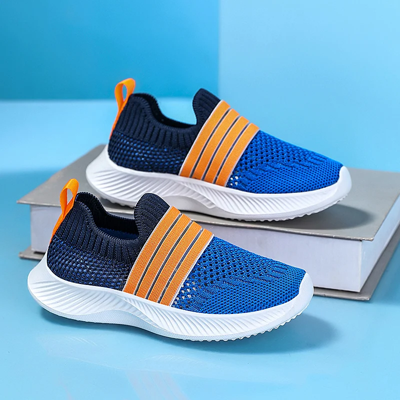 Summer Kids Shoes Boys Running Sport Shoes Children Socks Sneakers Girls Breathable Mesh School Shoe Soft Sole Casual Walking