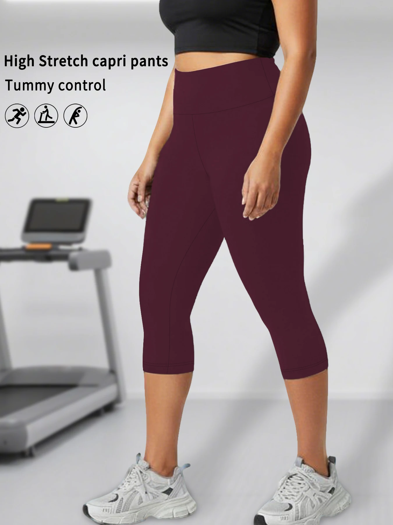 Plus Size High Waisted Yoga Pants for Women Capri Pants Super Soft No See Through Workout Running Home Lounge Leggings